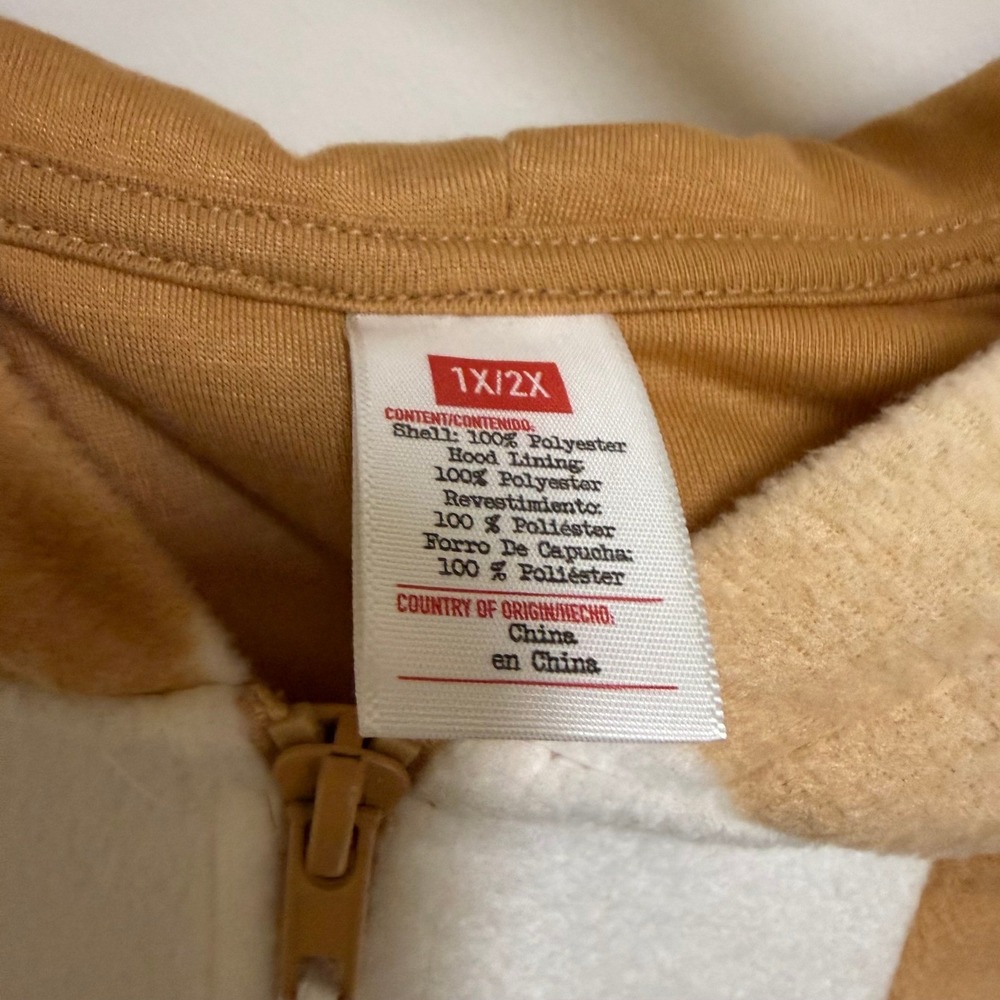 New Women Plus Size 1X/2X Deer Fawn Union Suit Hooded Spotted‎ Fleece Brown - Picture 6 of 8
